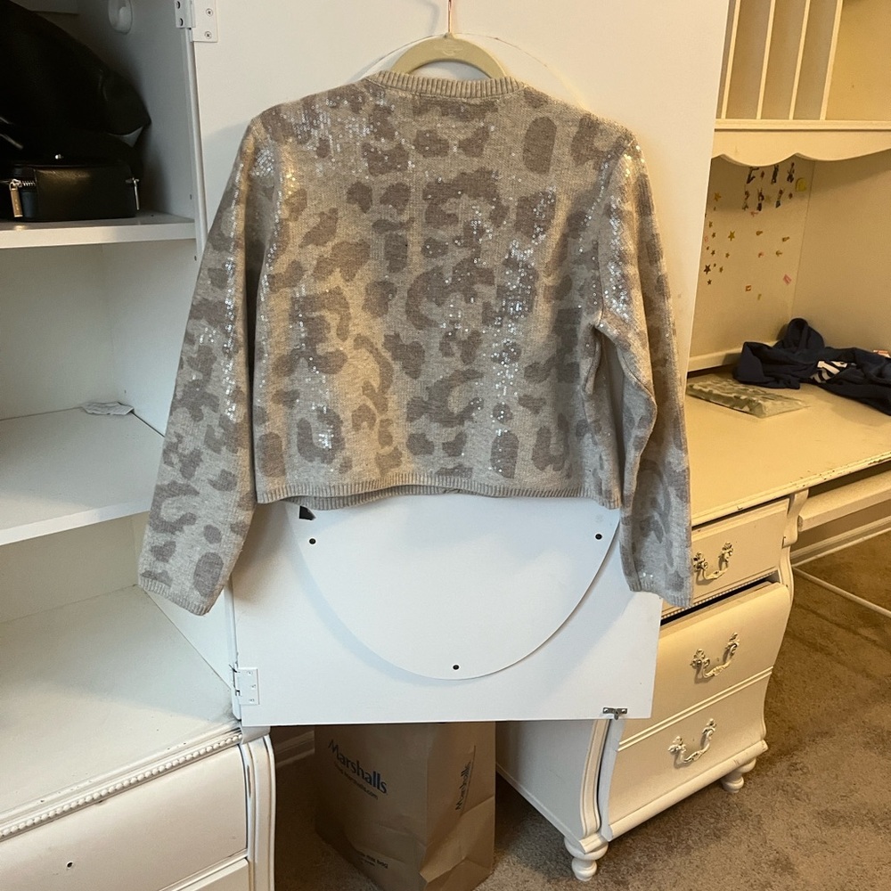Christian Lacroix Beige Sequined Knit Cardigan - Picture 4 of 8
